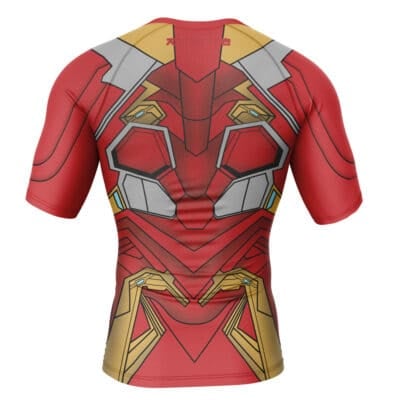 Iron Man Marvel Short Sleeve Rash Guard Compression Shirt