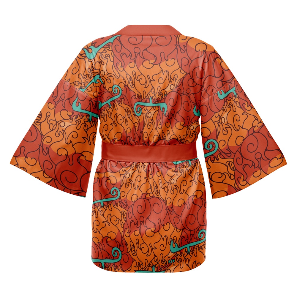 Mera Mera No Mi One Piece Happi Coat Haori Kimono - Image 2