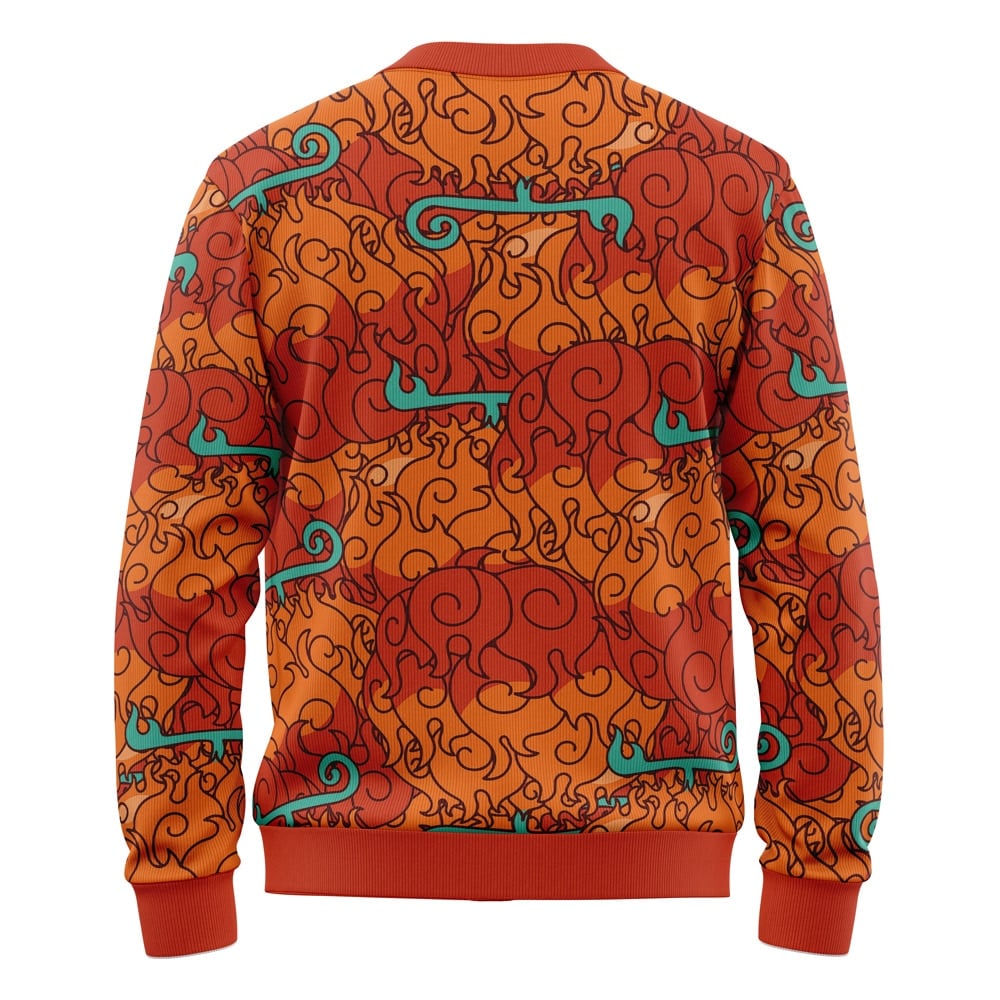 Mera Mera No Mi One Piece Knitted Cardigan Sweater - Image 2