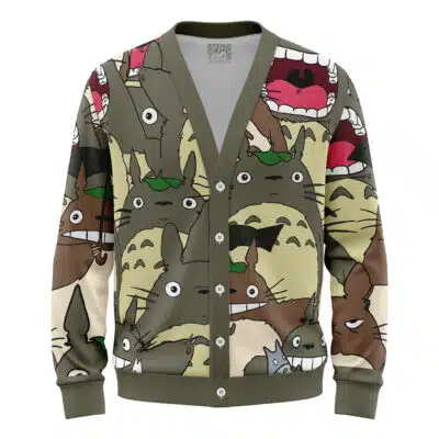 My Neighbor Totoro Pattern Studio Ghibli Knitted Cardigan Sweater