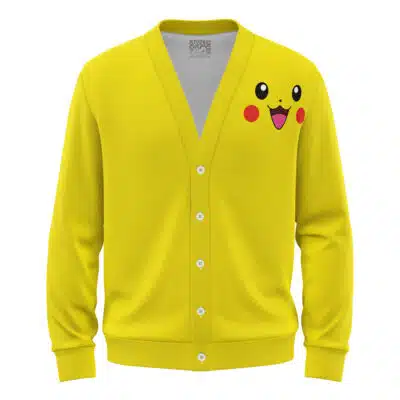 Pikachu Face Pokemon Knitted Cardigan Sweater