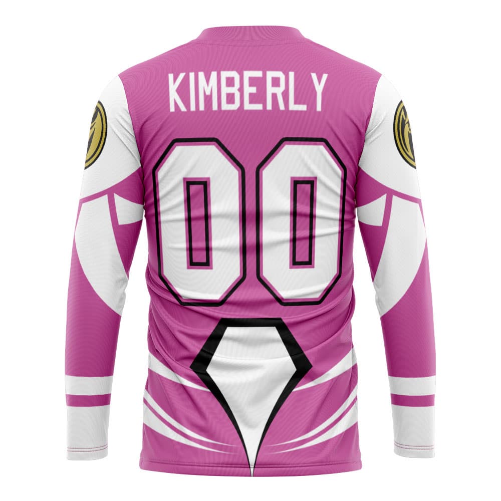 Pink Pterodactyls Kimberly Hart Power Rangers Hockey Jersey - Image 2