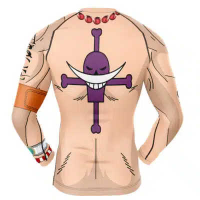 Portgas d Ace One Piece Long Sleeve Rash Guard Compression Shirt