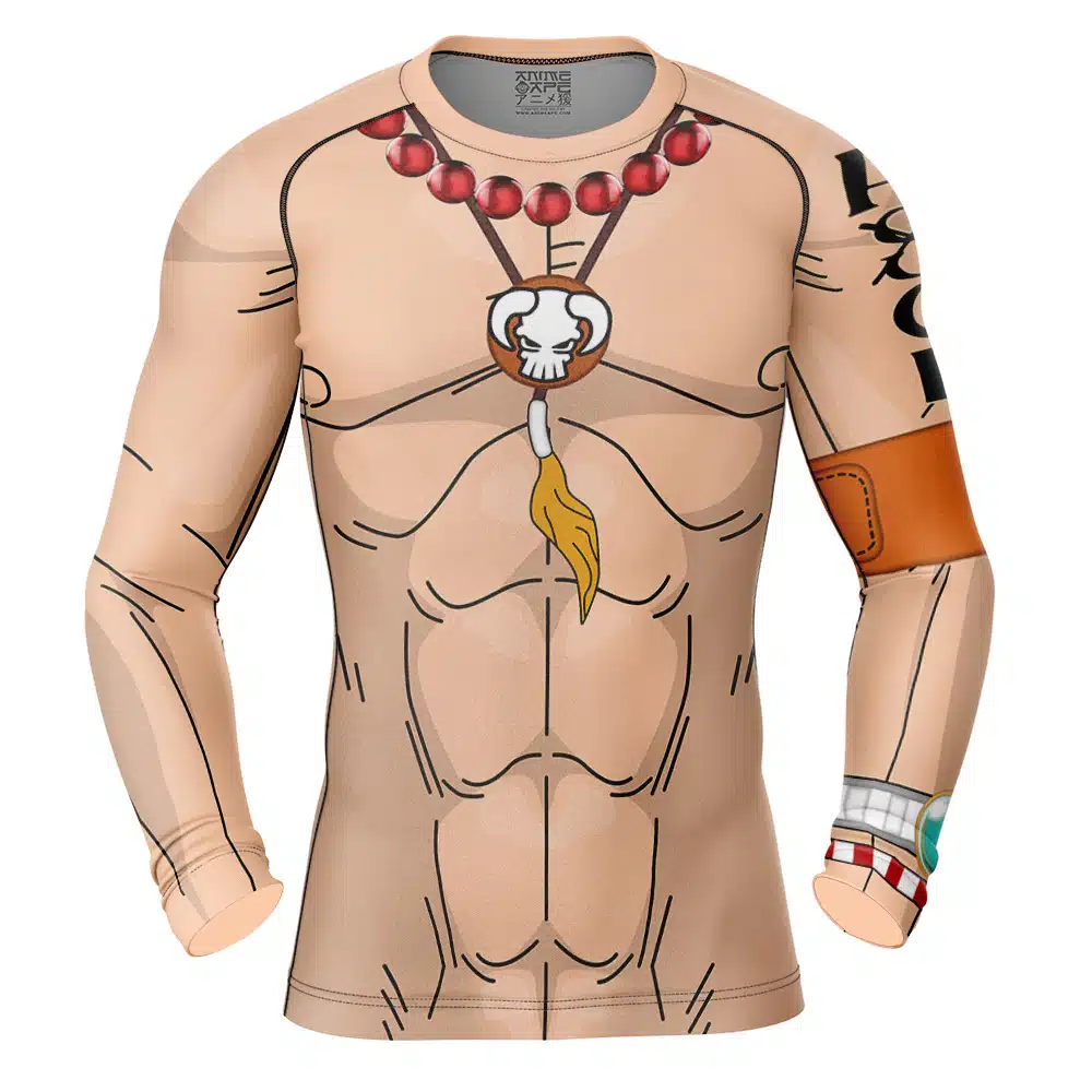 Portgas d Ace One Piece Long Sleeve Rash Guard Compression Shirt