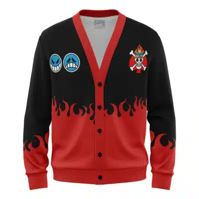 Portgas D. Ace V2 One Piece Knitted Cardigan Sweater