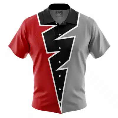 Red Ranger Dino Fury Power Rangers Button Up Hawaiian Shirt