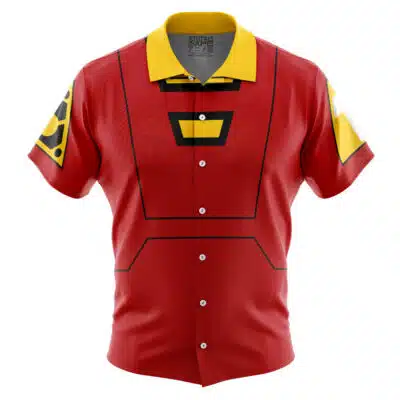 Red Ranger Turbo Power Rangers Button Up Hawaiian Shirt