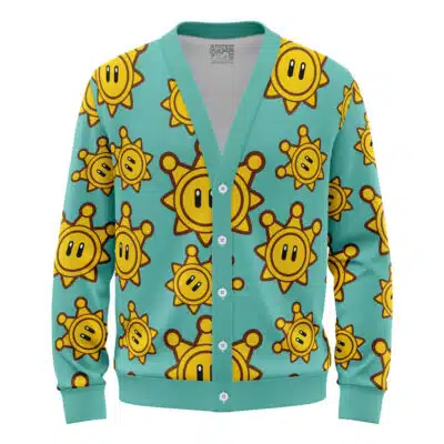 Shine Sprite Super Mario Bros Knitted Cardigan Sweater