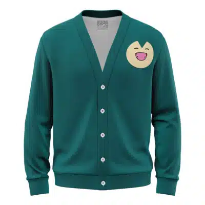 Snorlax Face Pokemon Knitted Cardigan Sweater