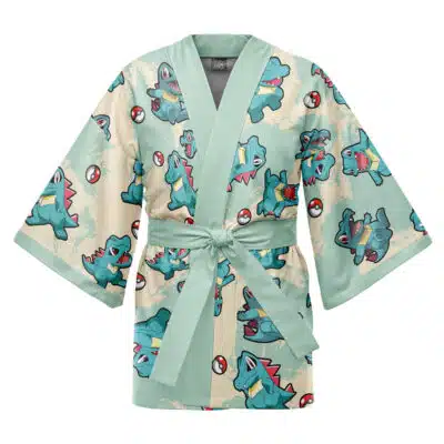Totodile Pattern Pokemon Happi Coat Haori Kimono