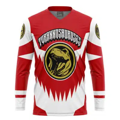 Tyrannosauruses Red Power Rangers Hockey Jersey