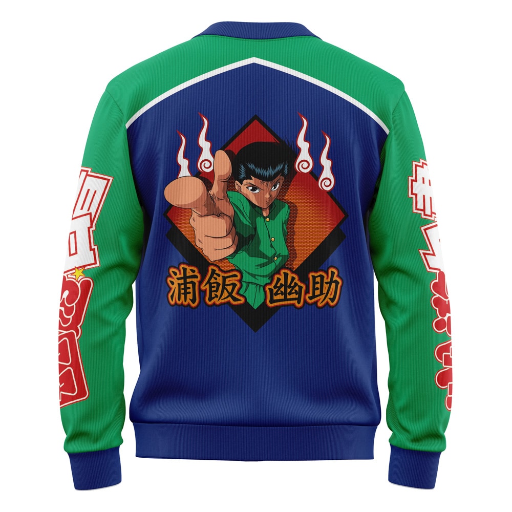 Yusuke Urameshi Yuyu Hakusho Knitted Cardigan Sweater - Image 2