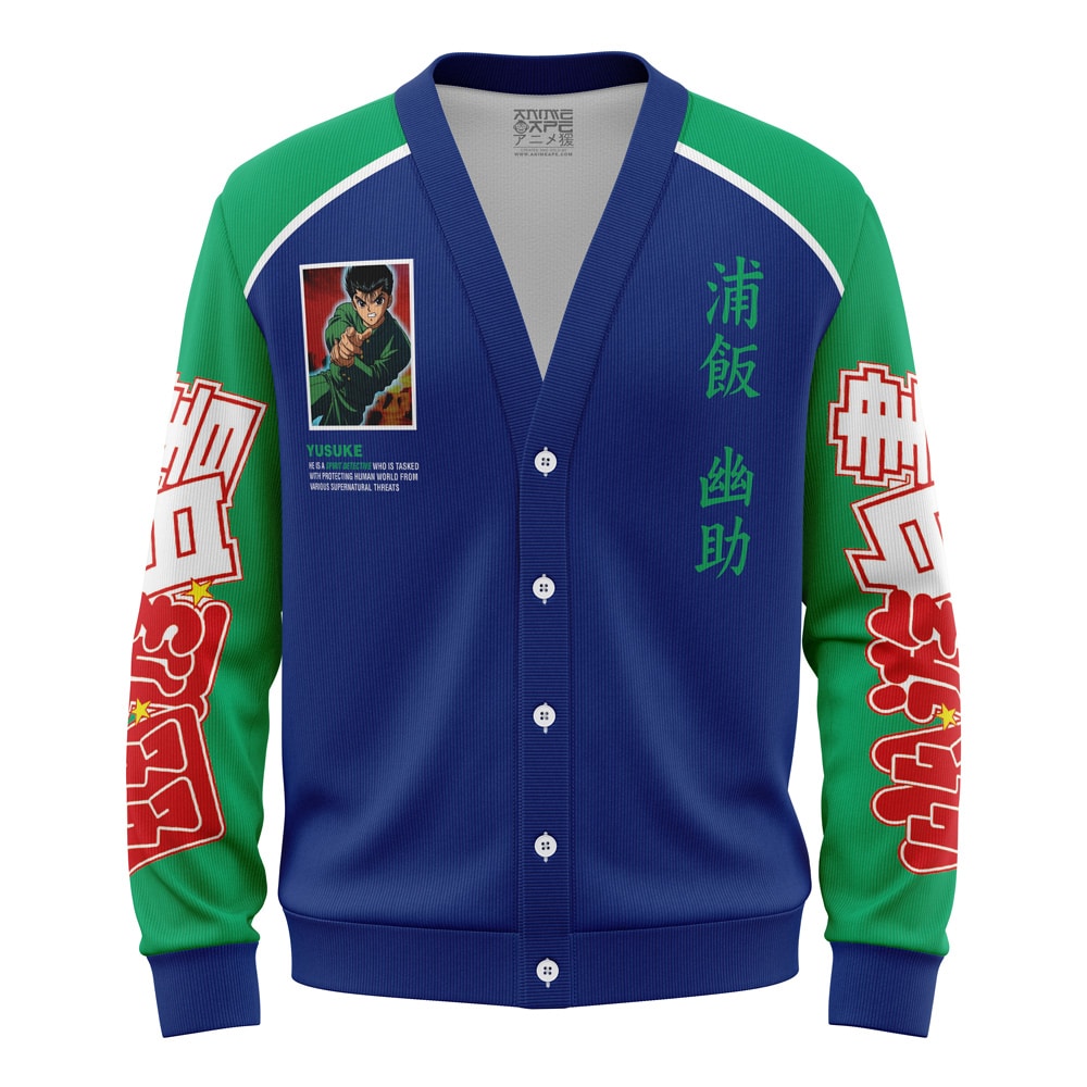 Yusuke Urameshi Yuyu Hakusho Knitted Cardigan Sweater