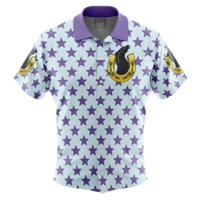 Johnny Joestar Manga Jojo’s Bizarre Adventure Steel Ball Run Button Up Hawaiian Shirt