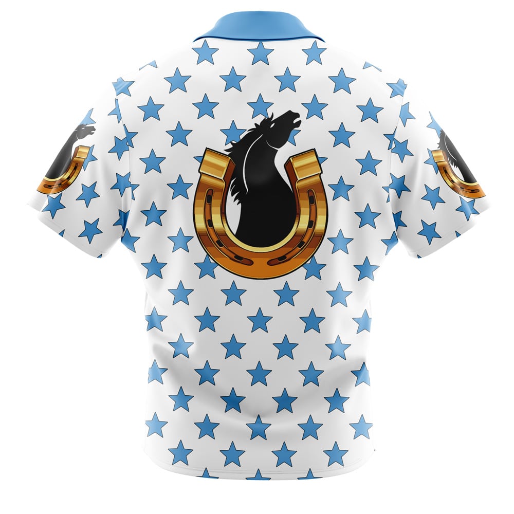 The Red Ranger Jungle Fury Power Rangers Button Up Hawaiian Shirt features a vibrant red design with Power Rangers graphics, button-up front, and a comfortable fit, perfect for fans looking to show off their jungle fury style.