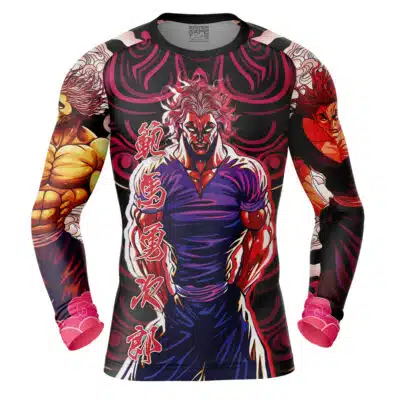 Yujiro Hanma Baki Long Sleeve Rash Guard Compression Shirt