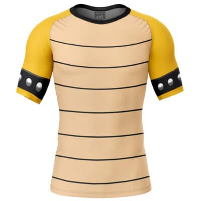 Bowser Super Mario Bros Short Sleeve Rash Guard Compression Shirt