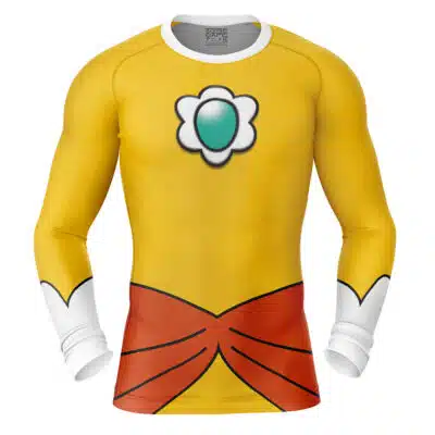 Daisy Super Mario Bros Long Sleeve Rash Guard Compression Shirt