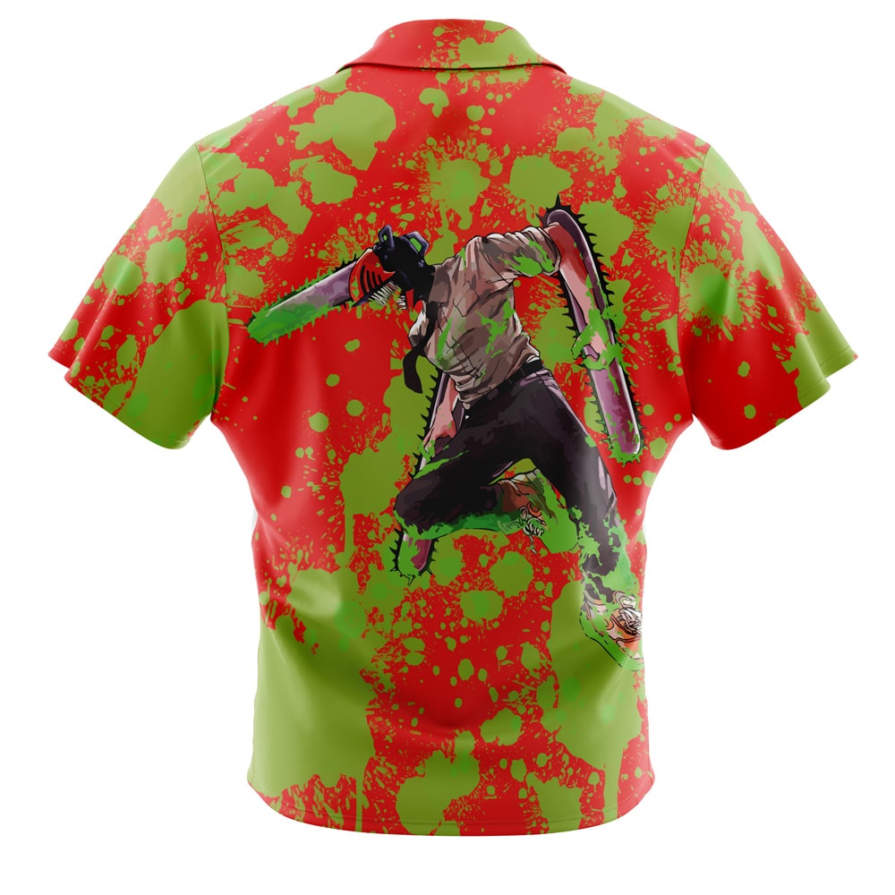 Denji Chainsaw Man Short Sleeve Button Up Hawaiian Shirt - Image 2