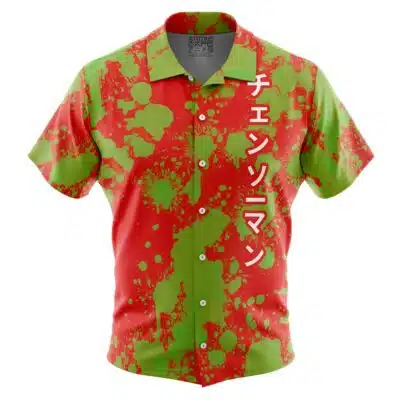 Denji Chainsaw Man Short Sleeve Button Up Hawaiian Shirt