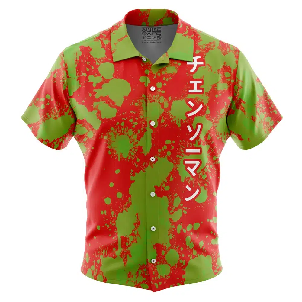 Denji Chainsaw Man Short Sleeve Button Up Hawaiian Shirt