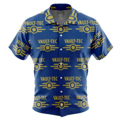 Fallout Pattern Fallout Short Sleeve Button Up Hawaiian Shirt