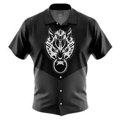 Fenrir Final Fantasy 7 Short Sleeve Button Up Hawaiian Shirt