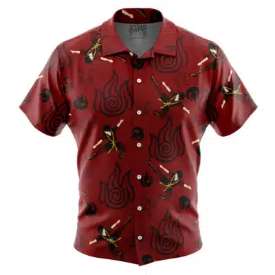Firebenders Pattern Avatar The Last Airbender Short Sleeve Button Up Hawaiian Shirt