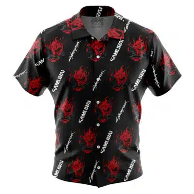 Johnny Silverhand Pattern Cyberpunk 2077 Short Sleeve Button Up Hawaiian Shirt