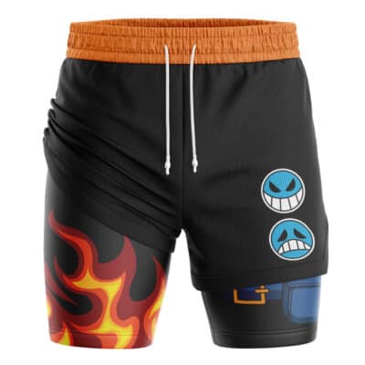 Portgas D Ace Cosplay One Piece 2-in-1 Performance Shorts