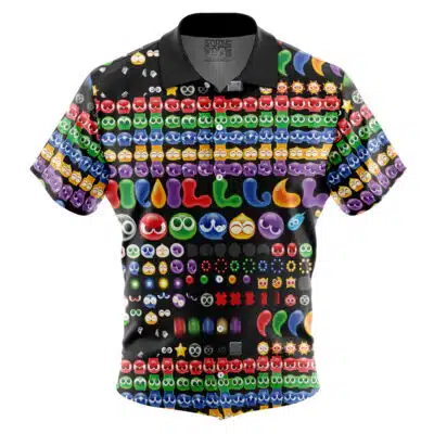 Puyo Puyo Patterns Button Up Hawaiian Shirt