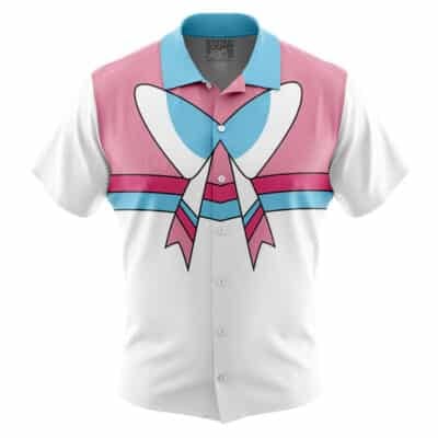 Shiny Sylveon Pokemon Button Up Hawaiian Shirt