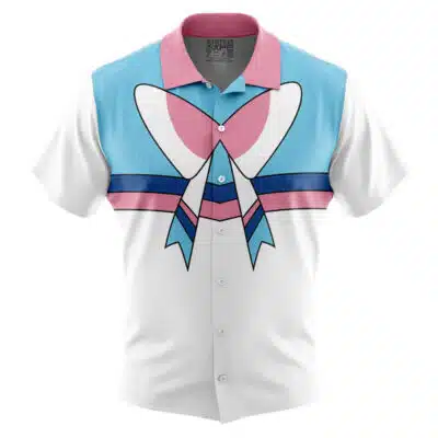 Sylveon Pokemon Button Up Hawaiian Shirt