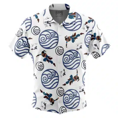 Waterbenders Pattern Avatar The Last Airbender Short Sleeve Button Up Hawaiian Shirt