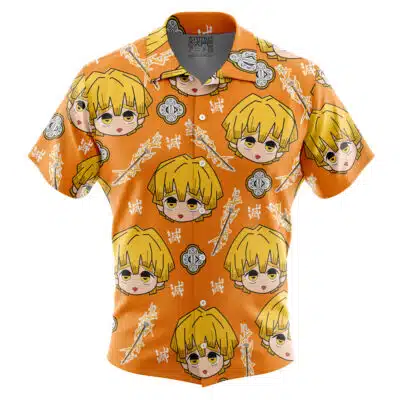 Zenitsu Agatsuma Demon Slayer Short Sleeve Button Up Hawaiian Shirt