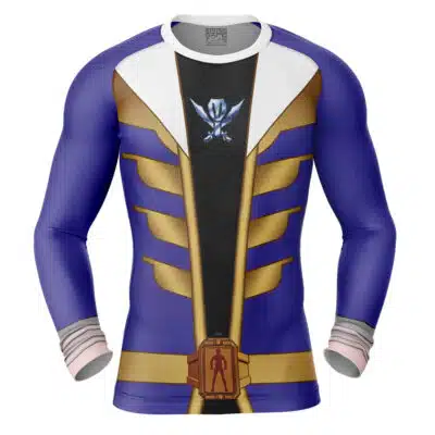 Gokai Blue Cosplay Kaizoku Sentai Gokaiger Long Sleeve Rash Guard Compression Shirt