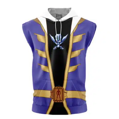 Gokai Blue Cosplay Kaizoku Sentai Gokaiger Sleeveless Hoodie
