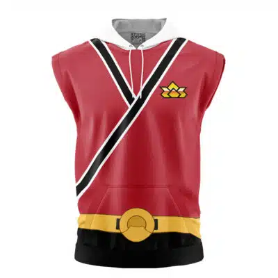 Shinken Red Cosplay Samurai Sentai Shinkenger Sleeveless Hoodie