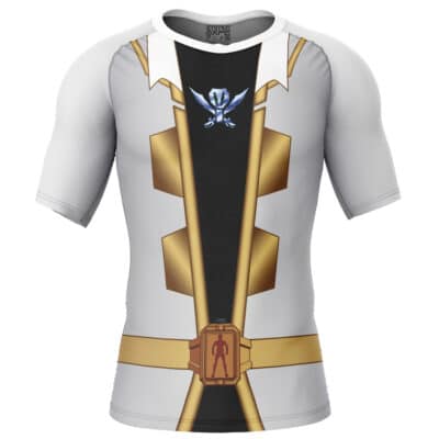 Gokai Silver Cosplay Kaizoku Sentai Gokaiger Short Sleeve Rash Guard Compression Shirt
