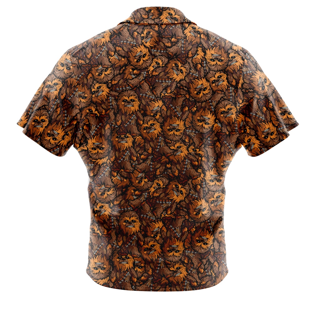 Chewbacca Pattern Star Wars Short Sleeve Button Up Hawaiian Shirt - Image 2
