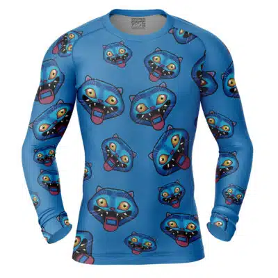 Derpy Tiger Pattern K-Pop Demon Hunters Long Sleeve Rash Guard Compression Shirt