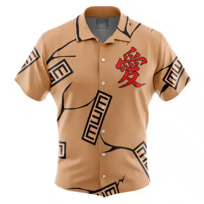 Gaara Gourd Shippuden Short Sleeve Button Up Hawaiian Shirt