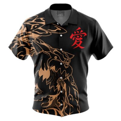 Gaara Shukaku Shippuden Short Sleeve Button Up Hawaiian Shirt
