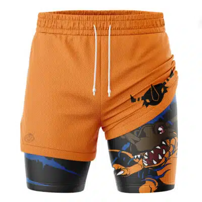 Greymon V2 Digimon 2-in-1 Performance Shorts