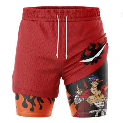 Kamina Gurren Lagann 2-in-1 Performance Shorts