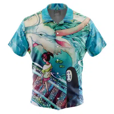 Mythical Spirited Away Studio Ghibli Short Sleeve Button Up Hawaiian Shirt