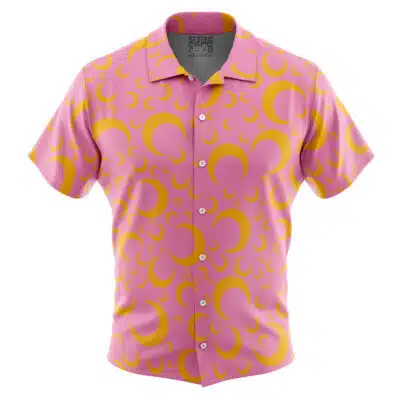 Sailor Moon Pattern Sailor Moon Short Sleeve Button Up Hawaiian Shirt
