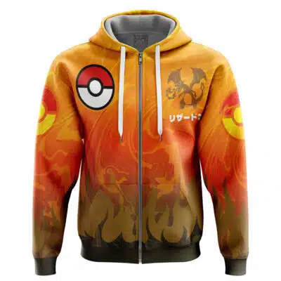 Trippy Charizard Pokemon Zip Hoodie Jacket
