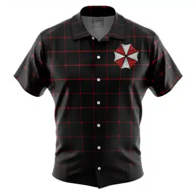 Umbrella Corp Resident Evil Short Sleeve Button Up Hawaiian Shirt