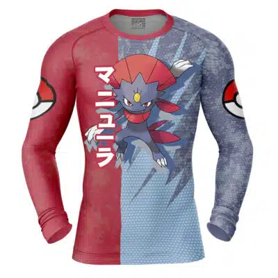 Weavile Attack Pokemon Long Sleeve Rash Guard Compression Shirt